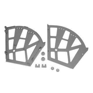 Полка для обуви (гамбургер), трёхсекционная, пластиковая, серая