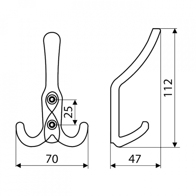 Крючок WR43, хром, Gamet Крючок WR43, хром, Gamet