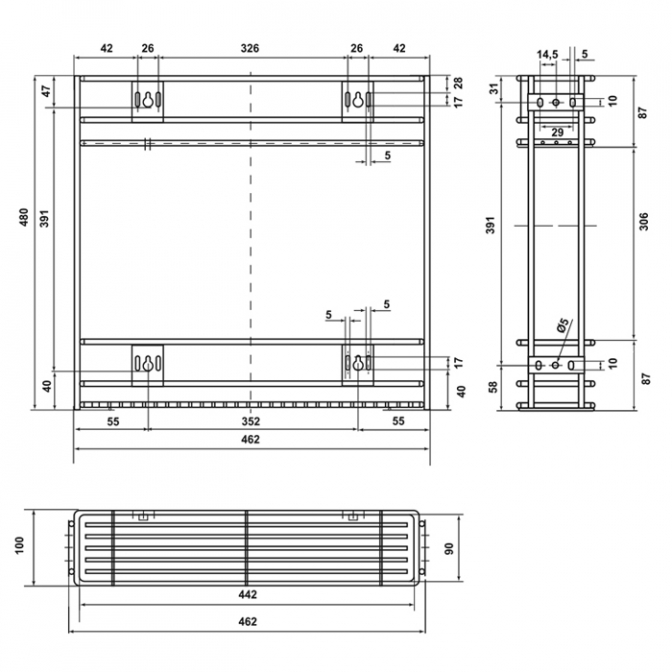 Карго 150, бокове кріплення, хром, Linken System Карго 150, бокове кріплення, хром, Linken System