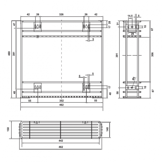 Карго 200, бокове кріплення, хром, Linken System Карго 200, бокове кріплення, хром, Linken System