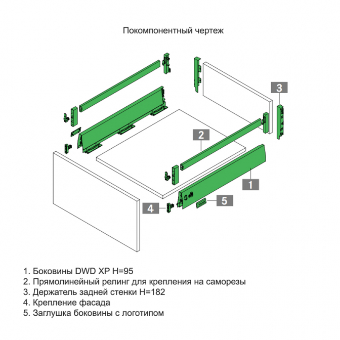 Прямокутний релінг DWD XP, 500 мм, камінь, Grass - фото 2 Прямокутний релінг DWD XP, 500 мм, камінь, Grass - фото 2