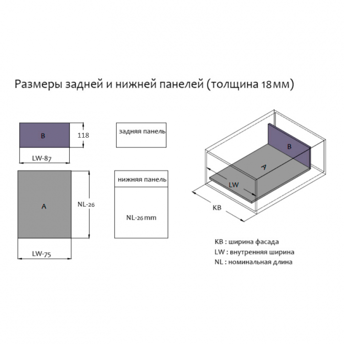 Тандембокс Slim, L=450 мм, H=118 мм, білий, DC - фото 3 Тандембокс Slim, L=450 мм, H=118 мм, білий, DC - фото 3