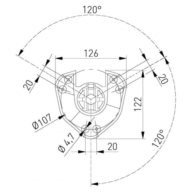 Опора X-Line, H=710, хром, с регулировкой наклона, GTV Опора X-Line, H=710, хром, с регулировкой наклона, GTV