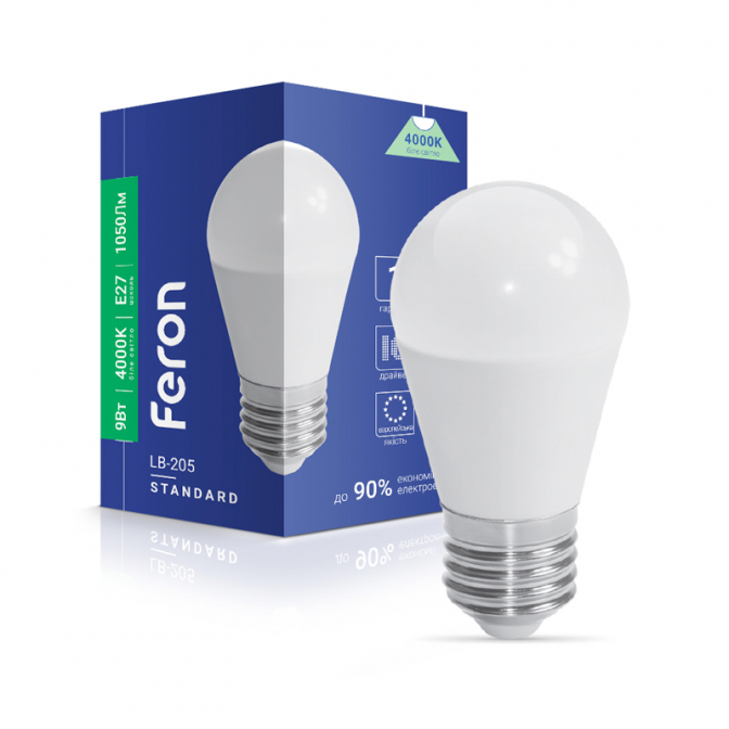 Led лампа LB-205, 9W, Е27, нейтральний білий, Feron - фото 2