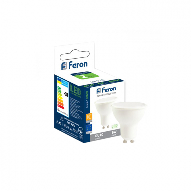 Led лампа LB 716, 6W, GU10, нейтральный белый, Feron - фото 2