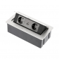 Висувний блок розеток Soft, 2 розетки, 2 USB, алюміній, GTV