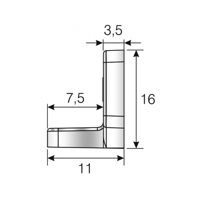Обмежувач ходу двері типу L, білий, Mesan ᐅ Купити в Україні • Ціна в ...