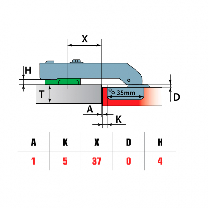 Петля 180 рівнолежача, з дотягувачем, 3D, Linken System - фото 2