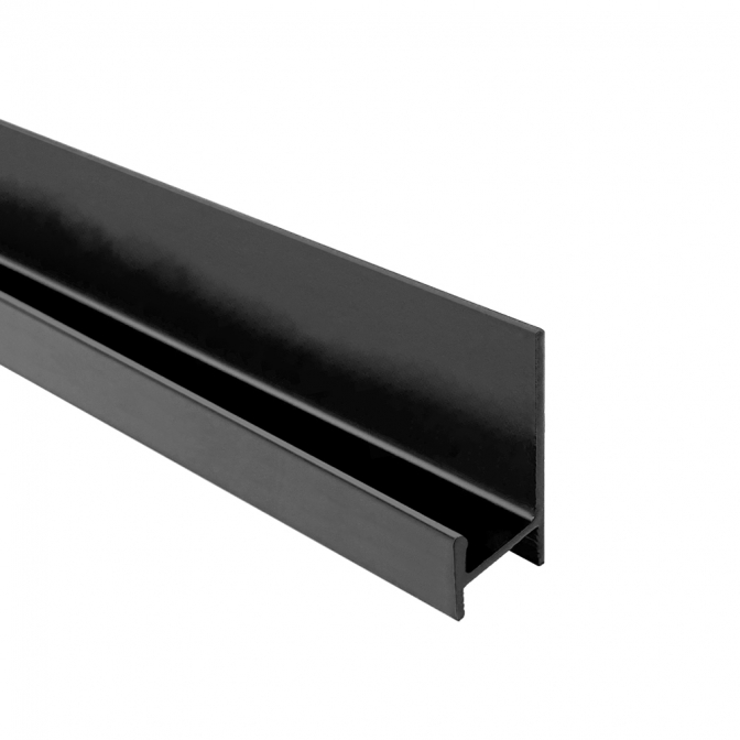 Ручка-профіль H-2, 18 мм, накладна, 3950 мм, чорна, DC