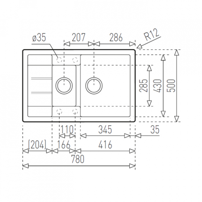 Мийка кухонна Astral 60 B-TG (40143528), карбон, Teka - фото 3 Мийка кухонна Astral 60 B-TG (40143528), карбон, Teka - фото 3
