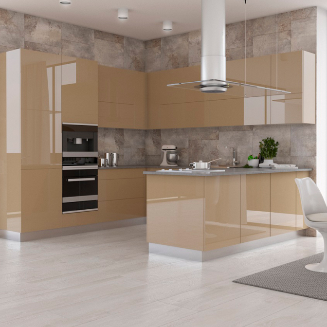 МДФ панель Rehau Rauvisio brilliant 1917L Cappuccino, 2800х1300х19.6 - фото 2
