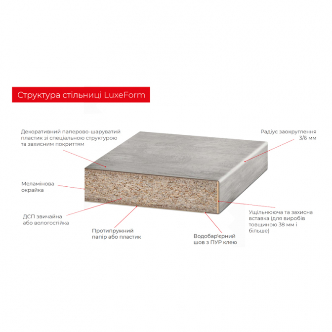 Стільниця LuxeForm L016 Платиновий білий, 3050х600х28 (м.пог.) - фото 4 Стільниця LuxeForm L016 Платиновий білий, 3050х600х28 (м.пог.) - фото 4