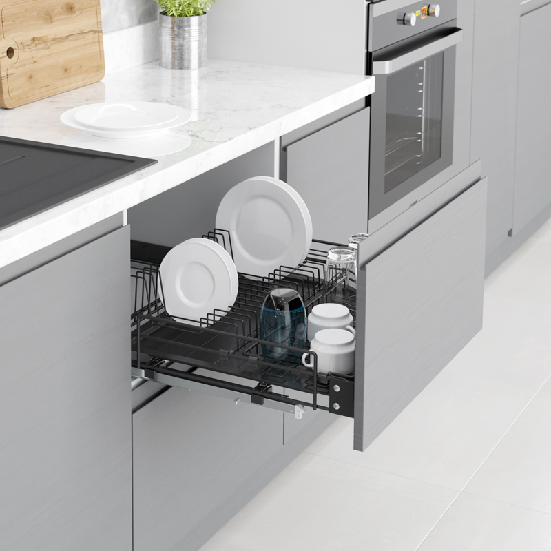 Корзина-сушка выдвижная 600, с доводчиком, антрацит, Starax ᐅ